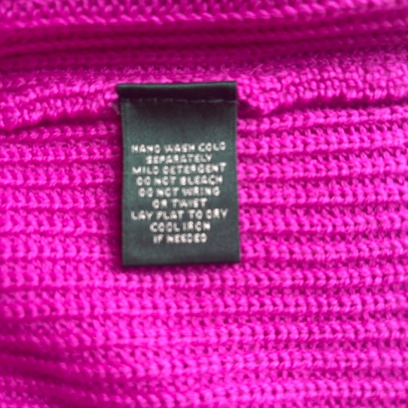 Ralph Lauren Mock Neck Merino Wool Long Sleeve Fuchsia Purple Pink Knit Sweater - Picture 5 of 5